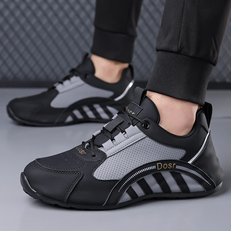 New Men's Shoes Spring Autumn Sneakers Walking Shoes Non-Slip Cushioning Men's Casual Leather Sports Shoes Men's Tennis Shoes