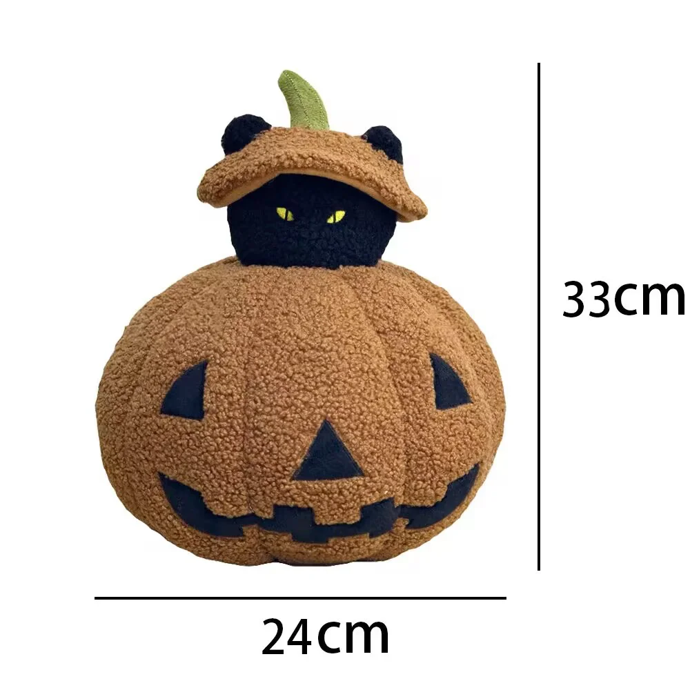 TreasuringU Halloween Pumpkin Plush Pillow Khaki Pumpkin Soft Toys Dolls Happy Halloween House Decoration