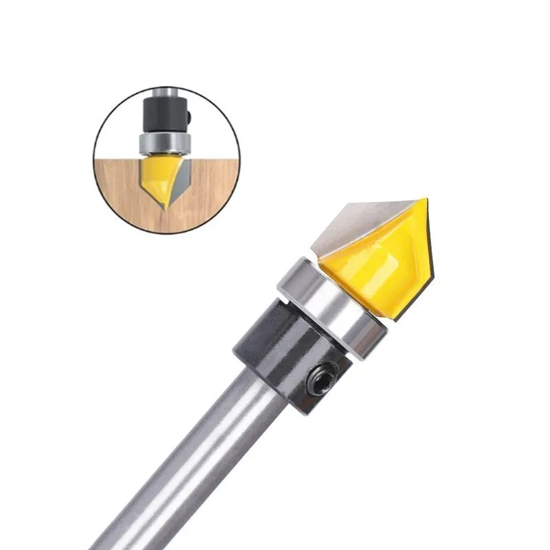 Imagem -04 - Xcan Fresa de Madeira mm Shank Shank Shank v Groove Bit com Rolamento Guiado para Ferramentas de Trituração Carpintaria Carboneto Roteador Bit