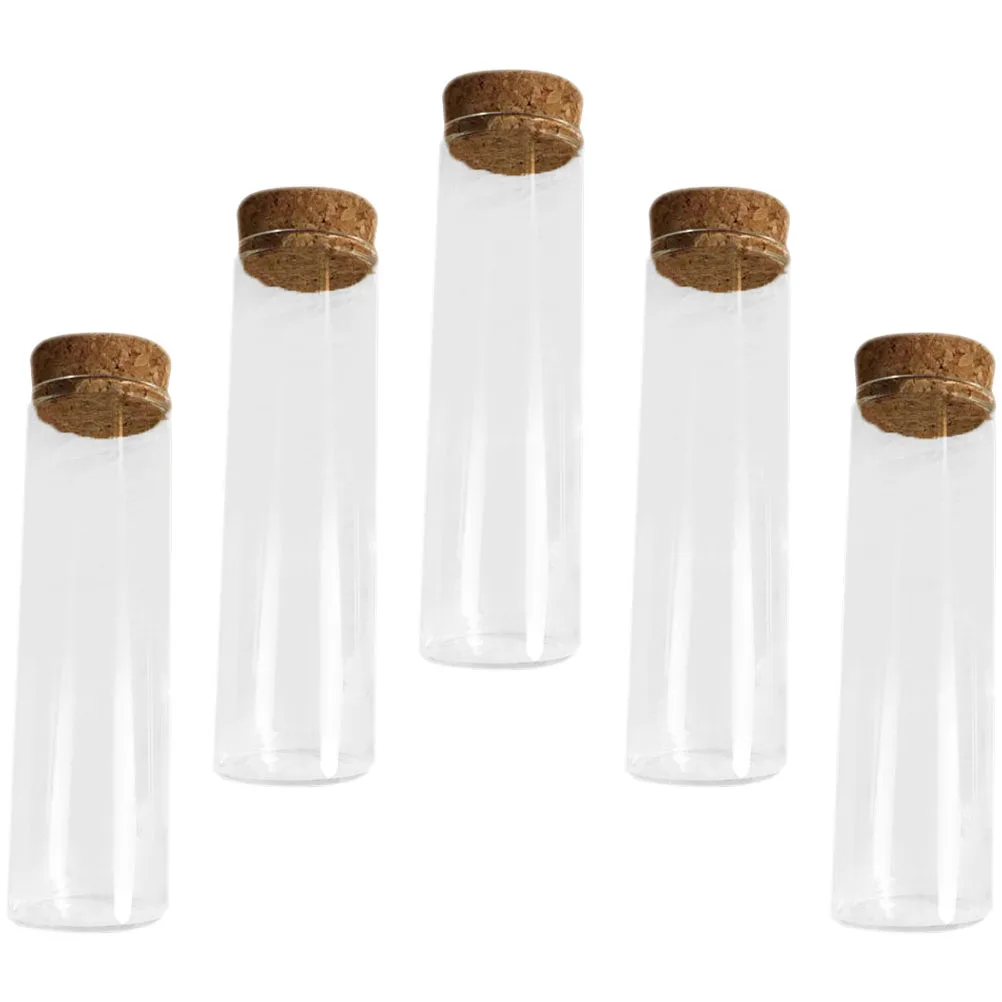 

5pcs Mini Cork 3x10cm Clear Candy Boxes Wedding Decorative Gifts Mini Glass Bottles Decorative Wishing Bottles