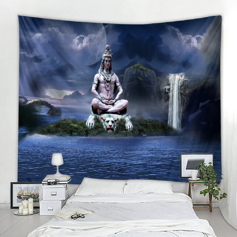 

Psychedelic Buddha Background Decorative Tapestry Mandala Boho Hippie Wall Decor Tapestry Home Decor Tapestry