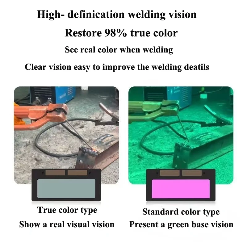 Lentille de soudage à obscurcissement automatique Din 3/11 fixe, lentille de soudage à énergie solaire, lentille de soudage couleur vraie, lentille de soudage 2x4 1/4 1 pièce