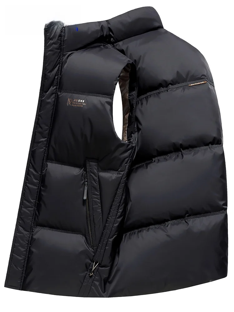 

Sparnu Men's down Vest 2025 Autumn Winter New Sle Stand Collar Warm Outerwear Thi Coat Faion Urban Youth Daily Wear