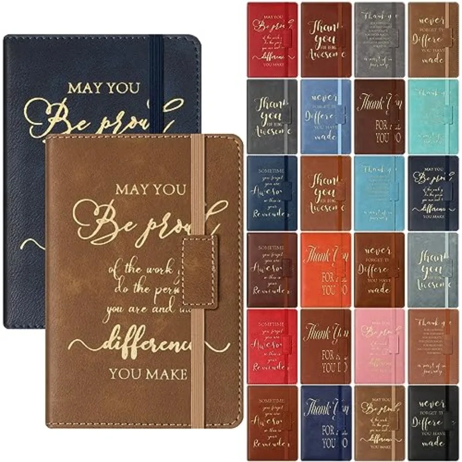 

24 Pcs Employee Appreciation Gifts Bulk Gifts A6 Leather Journal Bulk May Be Proud of The Work Small Notepad Inspirational Note