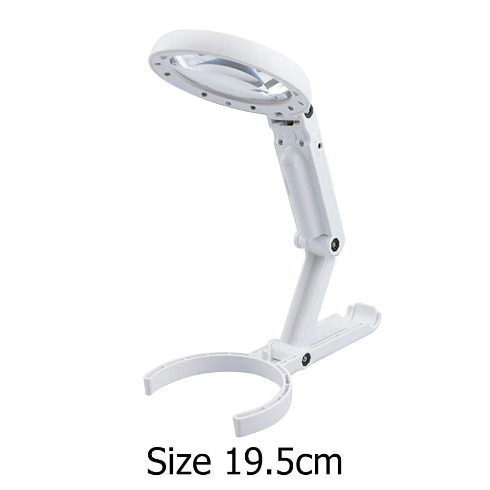 11X Magnifier Lamp 8 LED Foldable Magnifier Table Desk Stand Handheld Loupe Reading Magnifier Glasses Jewelry Watch Repair Tools