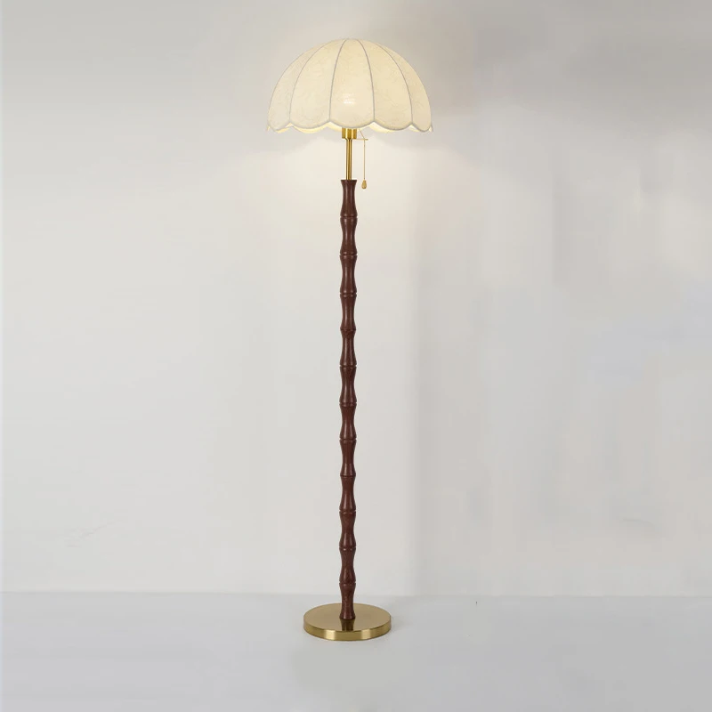 

American Vintage Floor Light Pleated Fabric Standing Lamps Living Room Study Bedroom Home Design LED Standing Lamps Night Light