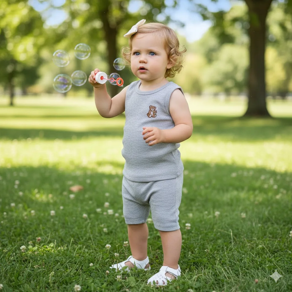 

SeasonSea Baby Set for 0-2Y Babies Comfortable Kids Breathable Loungewear Spring Summer Pure Cotton Suit Plain Toddler Set