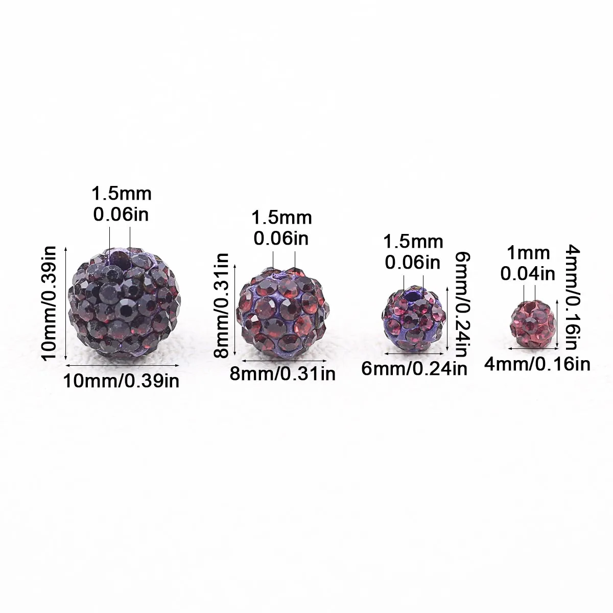 4-10mm Soft Clay Shambhala Beads in Deep Purple for Handmade DIY Jewelry Making Suitable for Bead Strings Loose Beads Accessorie