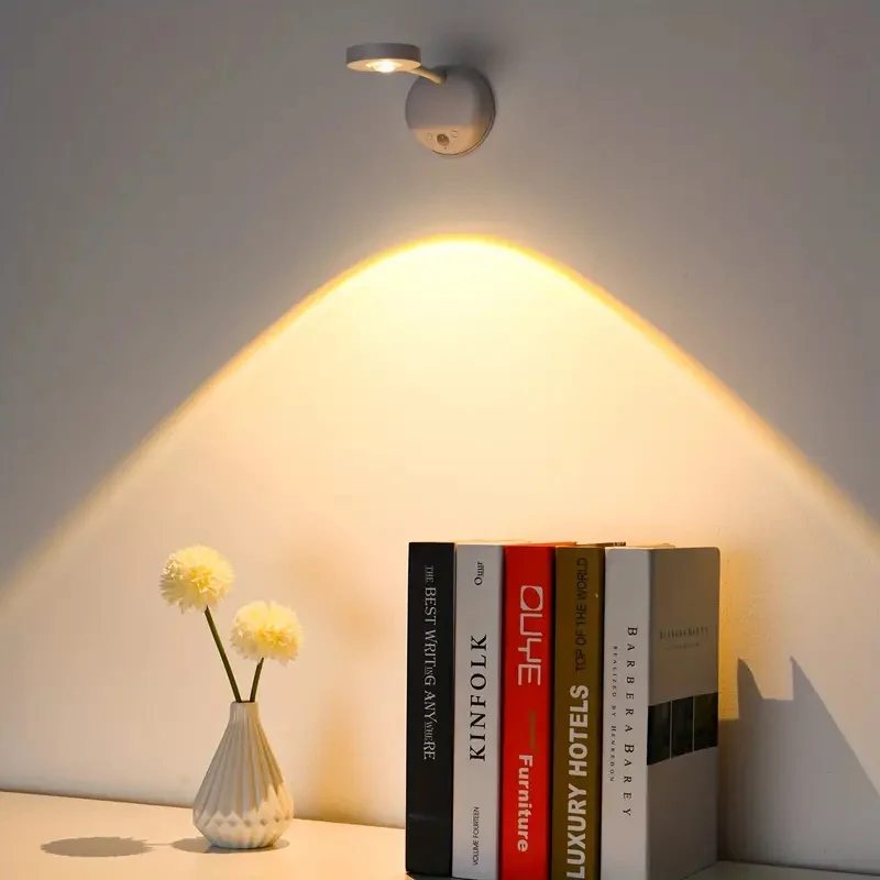 LED Wall Sconce,Human Body Sensing Night Light, Spotlight with 3 Color Temperature & 3 Brightness Level 180°Rotate, for Bedside