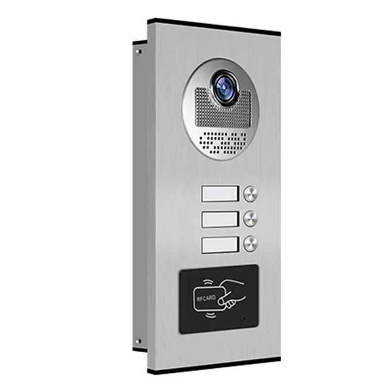 [NEW!A25P】 Residential Apartment 3 Unit Video Intercom Doorbell System Home Door Phone Intercom System EU Plug