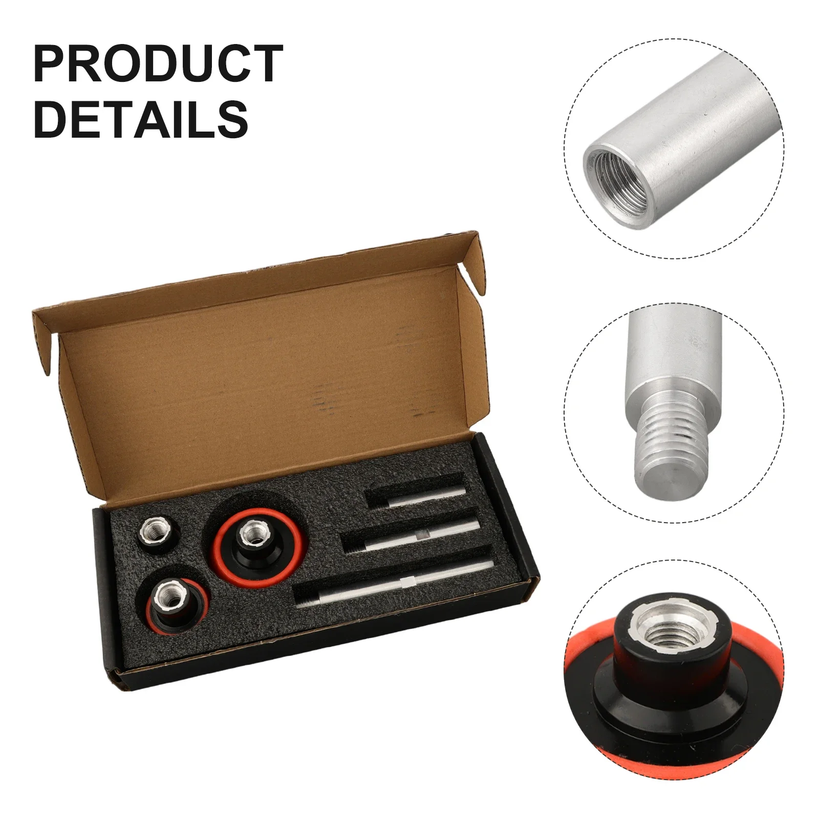 Extension Rods with Polishing Pads for M14 75100140mm Thread Adapter Perfectly Designed for Deep Stone Polishing