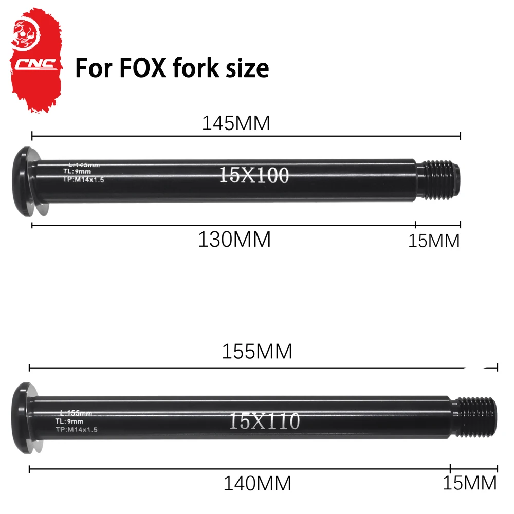 Mountain Bike Barrel Axle Fit ROCKSHOX Boost M15x100mm M15x110mm For FOX Fork 15x100 15X110mm MTB Bicycle Thru Axle Fork Shaft