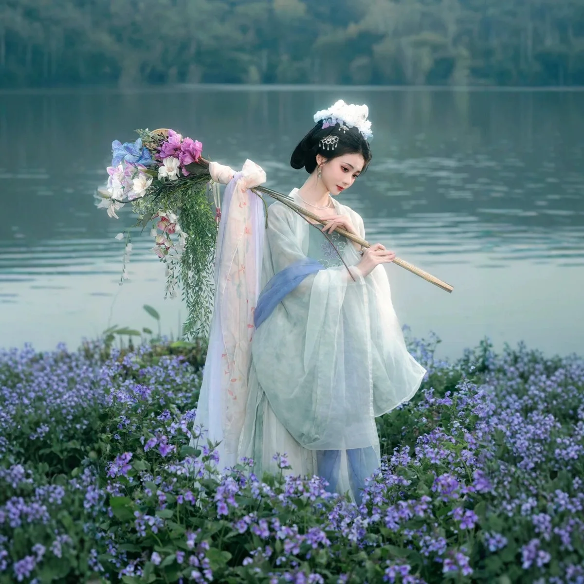 ملابس هان الصينية التقليدية من Song Hanfu قطعة واحدة نظيفة وباردة الرياح فائقة الخصر عالية فستان مناسب للاستخدام اليومي