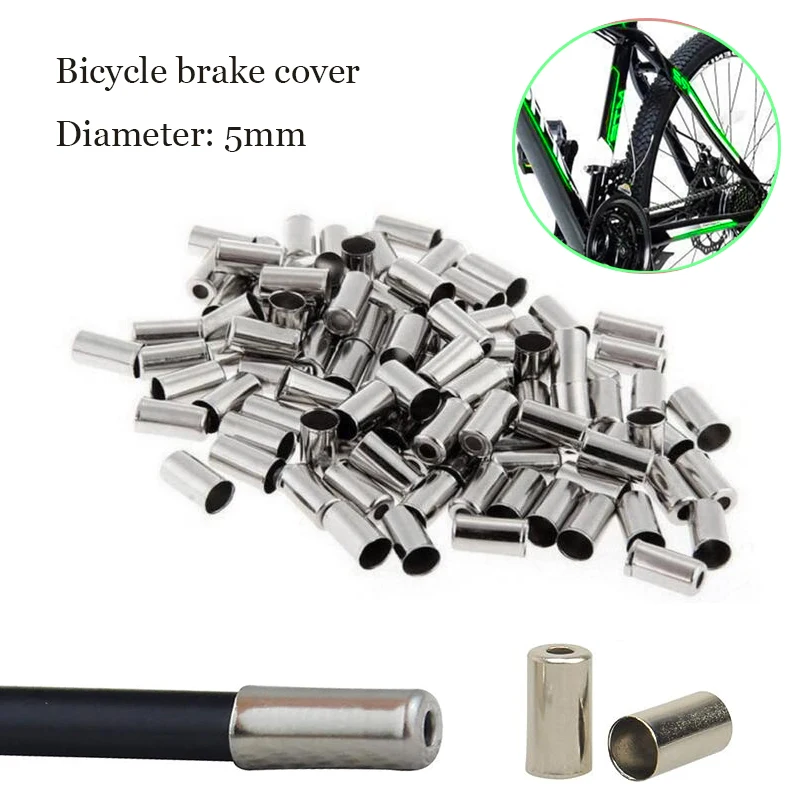 100pcs 5mm Bicycle Brake Wire Cap Bike Derailleur Shifter Cable End Caps Tips Cycling Crimps Inner Wire Ferrules