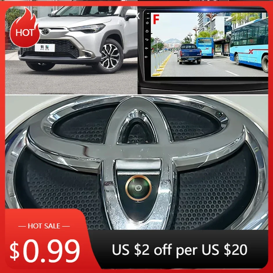 

Для Toyota 2026, колпаки Hot Hub AHD 1080P, камера с логотипом переднего вида для Toyota Camry Prius Yaris Hilux Vizi Reiz FJ Veranda Cruiser Co