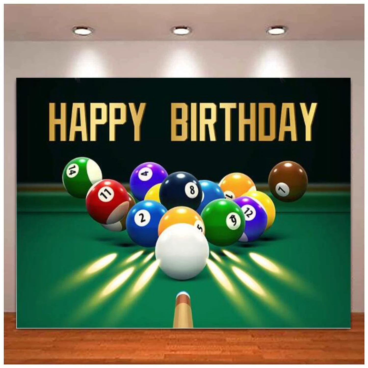 

Photography Backdrop Birthday Party Billiard Pool Balls Background Snooker Contest Beginning Game Theme Wallpaper Photo Booth