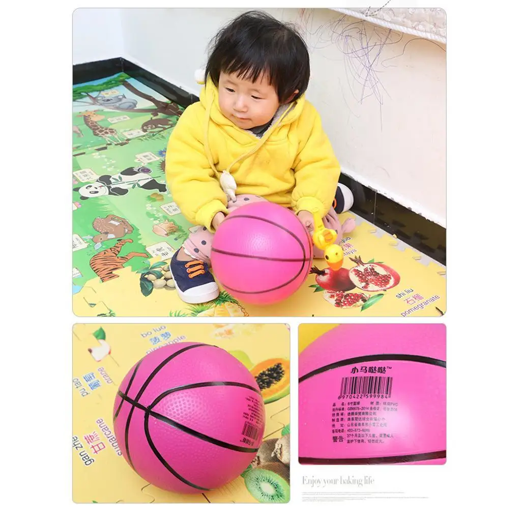 

Inflatable Mini Basketball Ball Kids Toy Bright Rubber Sports Ball for Mini Basketball Ring and Play