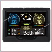 N94R Weather Station Digital Alarm Clock With Color Screen Indoor And Outdoor Temperature Humidity Meter Desk Clocks