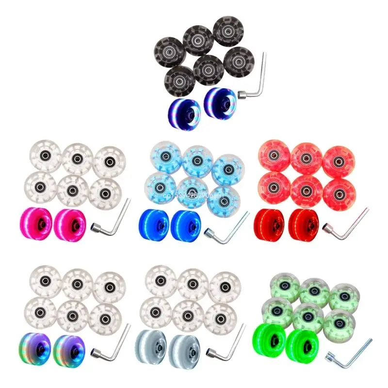 Skateboard with Bearings, Roller Skate Set Double Row Roller Skate Accessories Quads Skate Replacements