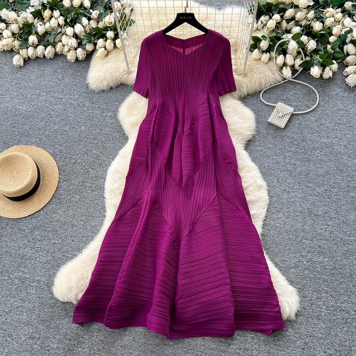 Chic vintage asymmetrical V-Neck loose Elegant Fairy korean fashion Boho Sundress Beach women clothing