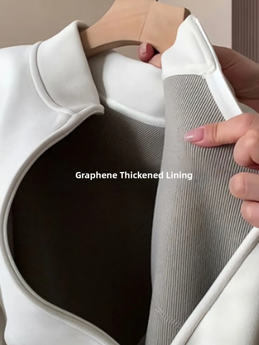 Early Autumn Women's Graphene Slim Fit Jacket Lightweight Short Coat Inner Polyester Fiber Cotton Filling Straight Hemline