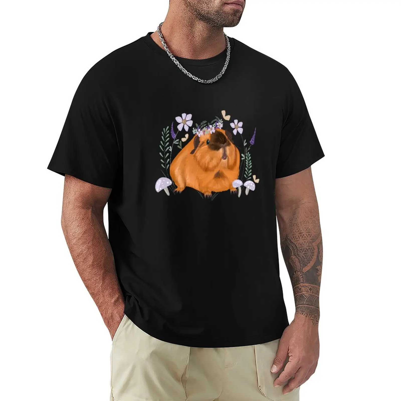 

Ginger Guinea Pig with florals T-Shirt man t shirt affliction shirts vintage vintage anime shirt clothing for men