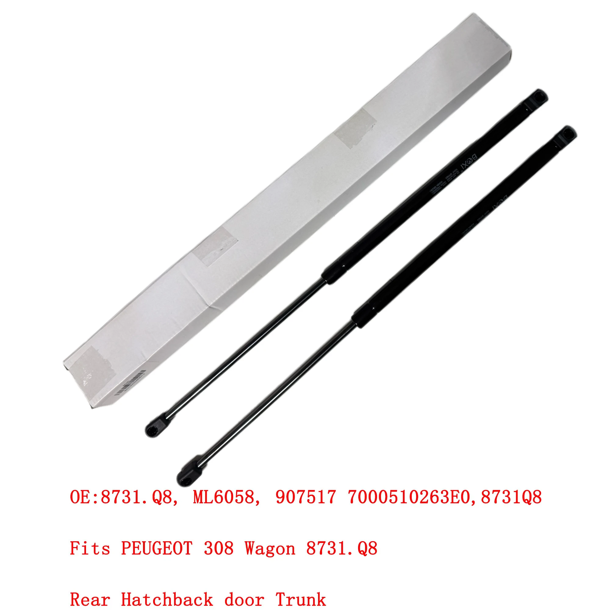 BOXI 2Pcs Hatchback Door Trunk Gas Springs 8731.Q8 ML6058 907517 907517 Fits PEUGEOT 308 Wagon 8731.Q8 Gas Springs Lifts Struts