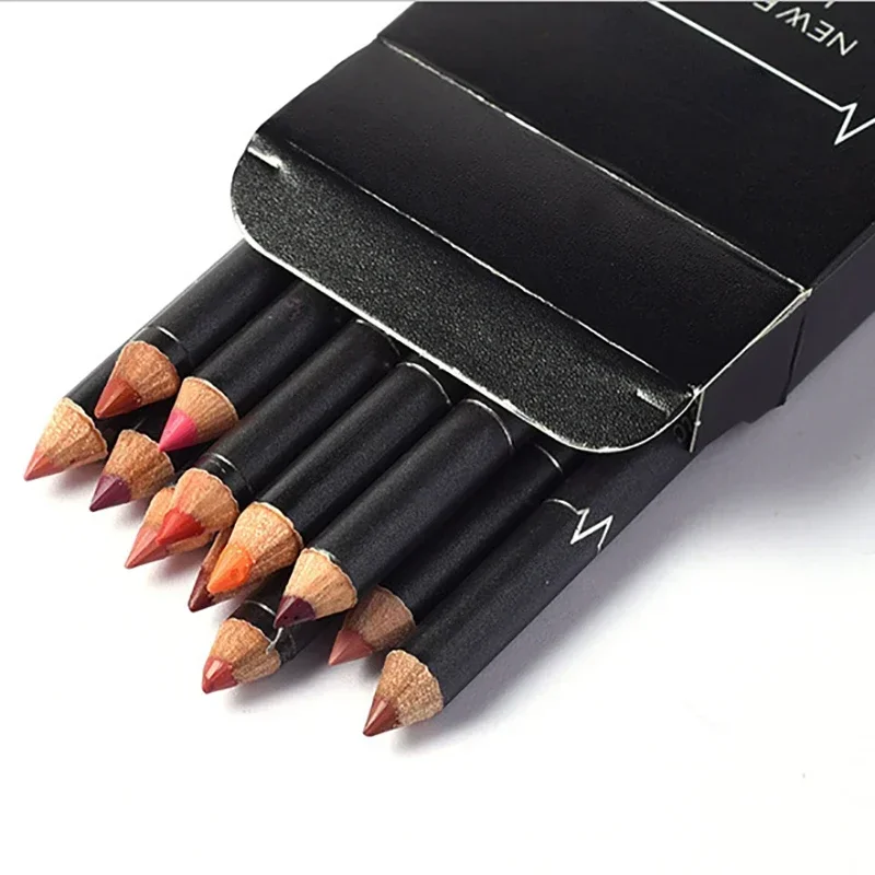 12 Stuks Matte Lippenstift Lipliner Nude Make-Up Blijvende Make-Up Houden Lippenstift Set Niet Fade Lipliner Set Waterdicht Zweetbestendig