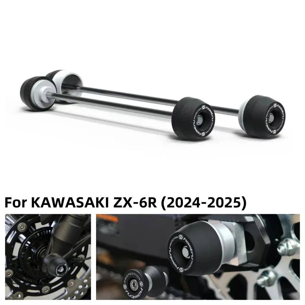 For Kawasaki ZX-6R ZX636 2024-2025 Rear Front Axle Fork Crash Slider ZX6R Motorcycle Wheel Protector Moto Accessories
