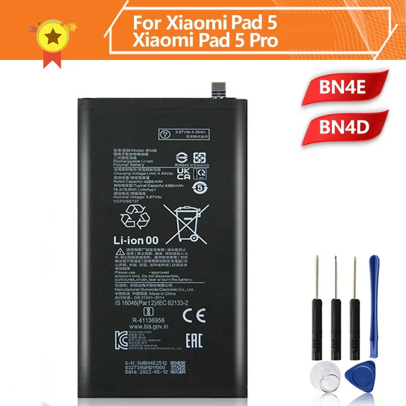 

Production in 2024 Replacement Battery BN4D BN4E For Xiaomi Mi Pad 5 pro 5pro New High Quality Spare Batteries With Tools