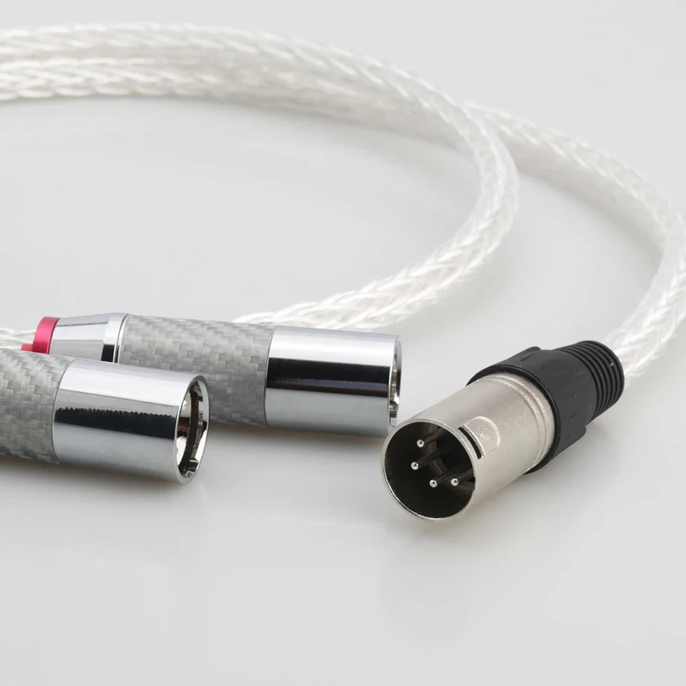 Audiocrast 8ag plateado 4 pines XLR macho a 2x 3 pines XLR macho cable equilibrado adaptador de Audio para auriculares