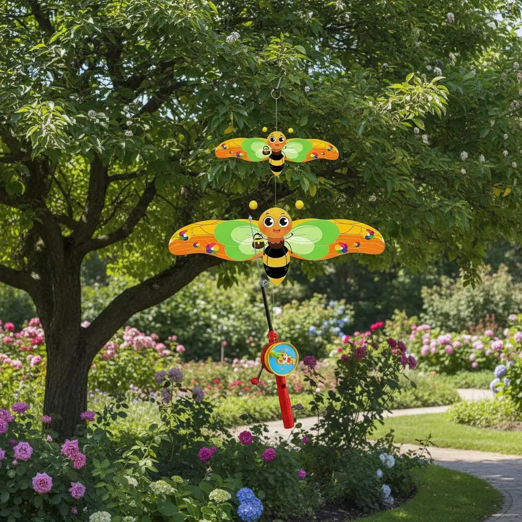 35cm Fishing Rod Kite Toys For Kids Vivid Butterfly Swallow Parrot Easy To Fly Goldfish Kites Garden Decor Ornament