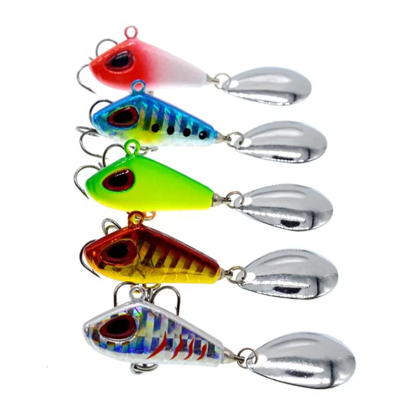 1pcs Metal Mini VIB with Spoon Fishing Lure 6g10g17g25g Winter Fishing Tackle Crankbait Vibration Spinner Sinking Bait