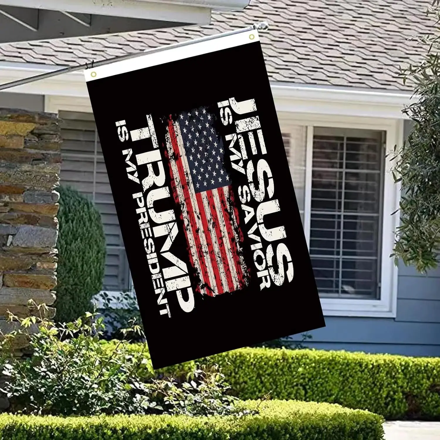 Jesus is My Savior Trump is My President flag 3x5 Ft,Donald Trump 2024 Flags Tapestry,Durable and Fade-Resistant