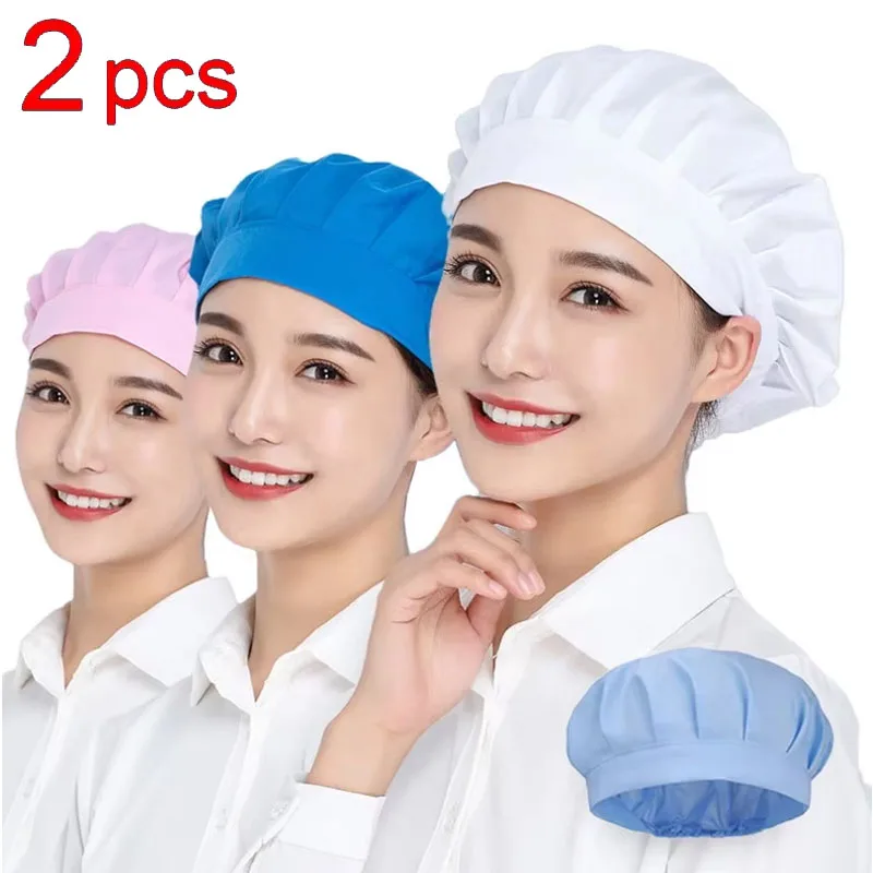Sombrero de trabajo para taller de panadería, cantimplora, Catering, pelo incluido, diadema de trabajo a prueba de polvo, gorro de Chef, sombrero de cocinero para servicio de comida