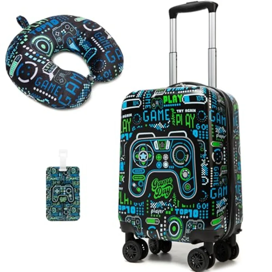 

Suitcase Set for Boys Hardside Luggage with Spinner Wheels 2 Pcs 16inch Toddler Suitcase for Boys Travel Carry on Luggage Airli
