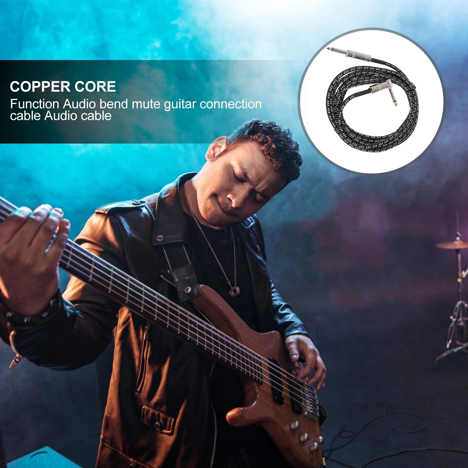 

Guitar Accessory Audio Cable Professional Instrument Connector Durable Stereo Sound Electric Guitar Connecting Cord Adapter