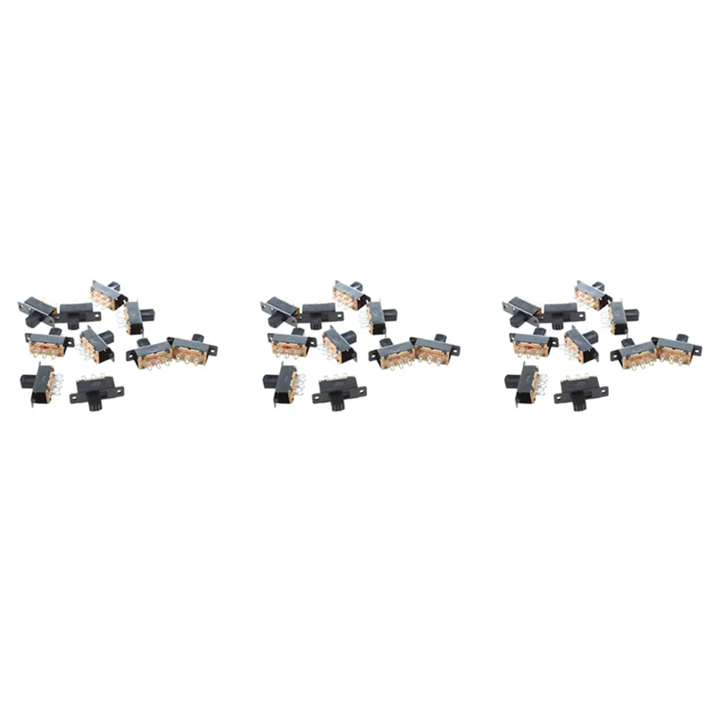 A63K-30 Pcs SS22F25-G7 2 Position DPDT 2P2T Panel Mount Mini Slide Switch Solder Lug view 4