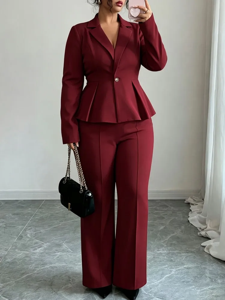 Picture 3: 2 Piece Women Sets New Arrival Plus Size Spring Autumn Matching Sets Long Sleeve Top And Pants Suits Outfits Oversized Clothing