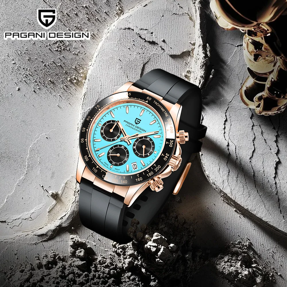 2025PAGANI DESIGN 40 مللي متر V2 ساعة كوارتز رجالية توب الياقوت متعدد الوظائف كرونوغراف للرجال موضة الفولاذ المقاوم للصدأ 10BAR صندوق هدايا