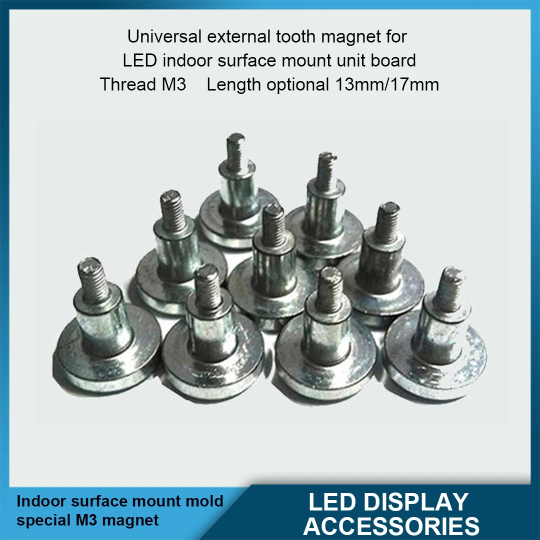 Écran LED magnétique M3 * 13, 50 pièces, panneau d'unité de montage en Surface polychrome, colonne magnétique universelle, accessoire de carrelage pour la fabrication de signes