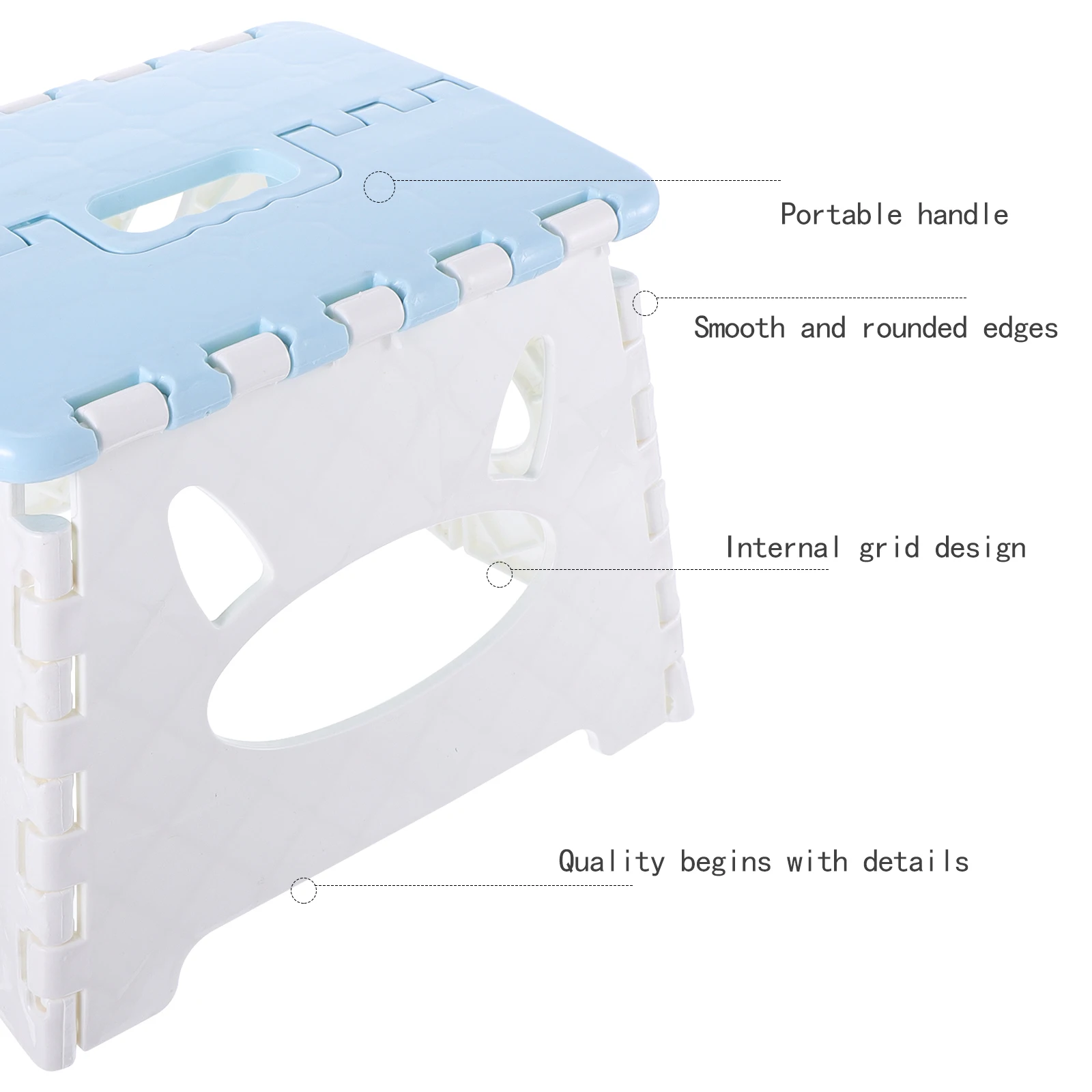 

Plastic Folding Stool Portable Retractable Chairs Kids Blue Cushioned Collapsible Stools Camping Fishing Garden Travel Beach