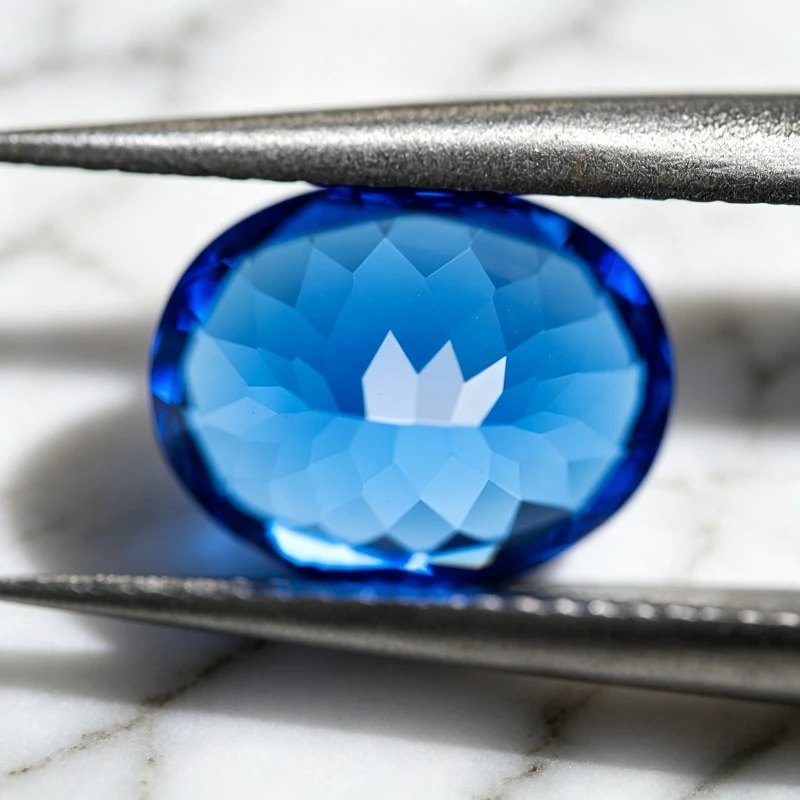 Hochwertiger, im Labor gezüchteter Kobalt-Spinel, oval geschliffener blauer Edelstein für DIY-Ringe, Halsketten und Ohrringe – Materialien zur Auswahl, zertifiziert – Detail 6
