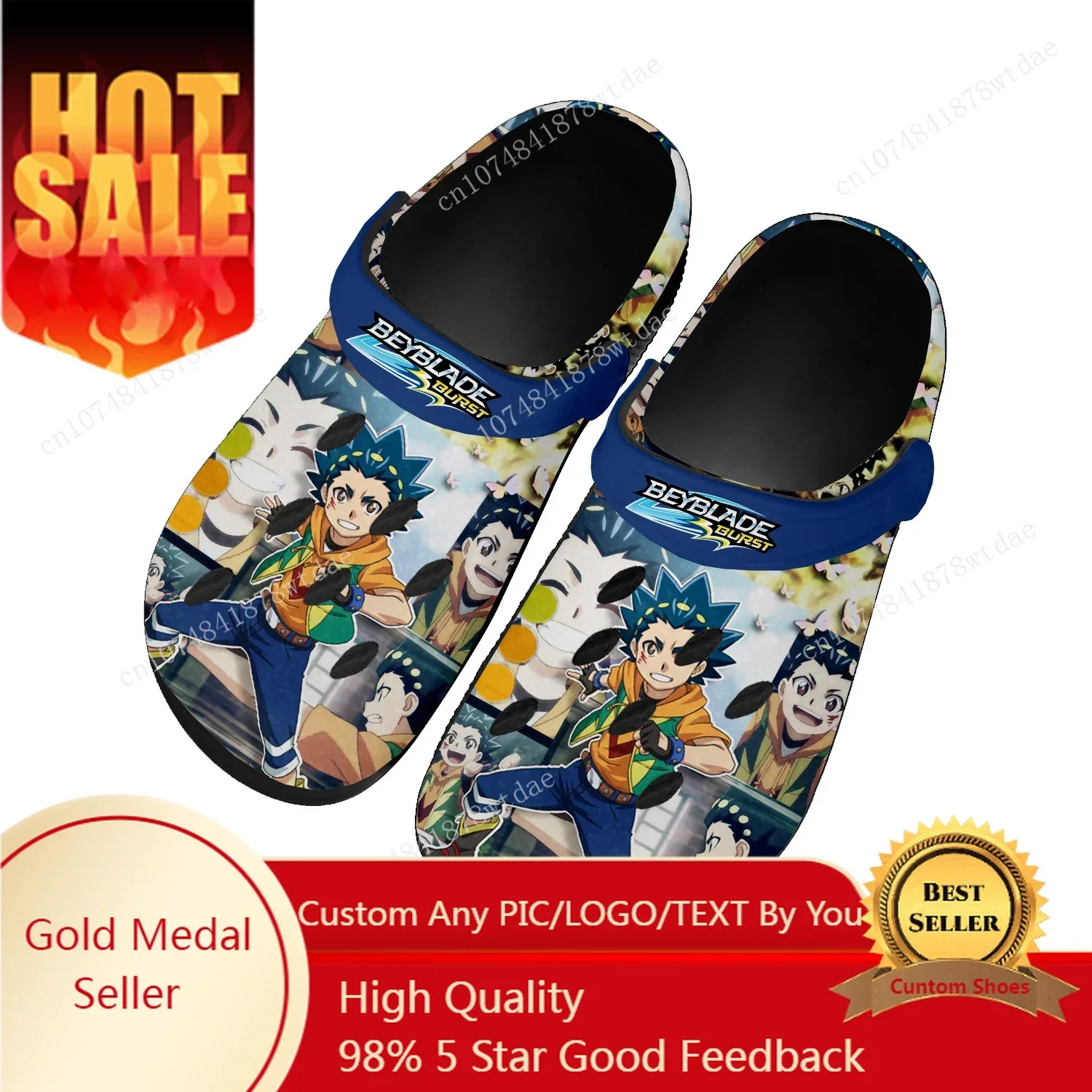 Beyblade Burst Home Clogs Men Women Youth Boy Girl Custom Made Water Shoes Aoi Valt Cartoon Garden Beach Hole Slippers Sandals