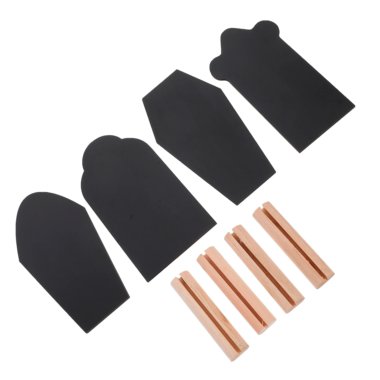 

4pcs Tombstone Shape Blackboards Coffin Message Board Wooden Easter Party Decoration Diy Memorial Sign Wedding Table Number