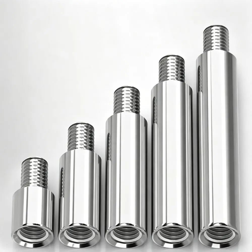10Pcs M2-M10 Threaded Pillar 304 Stainless Steel Male Female Round Spacing Column Single Head Round Circular Connecting Column