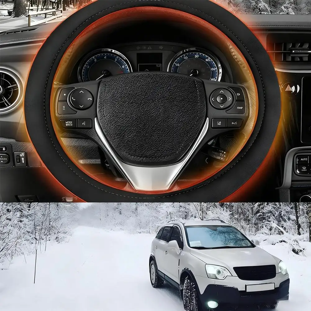 

Car Heating Steering Wheel Heating Protective Cover Anti Slip 12V Heating Universal Steering Wheel Cover