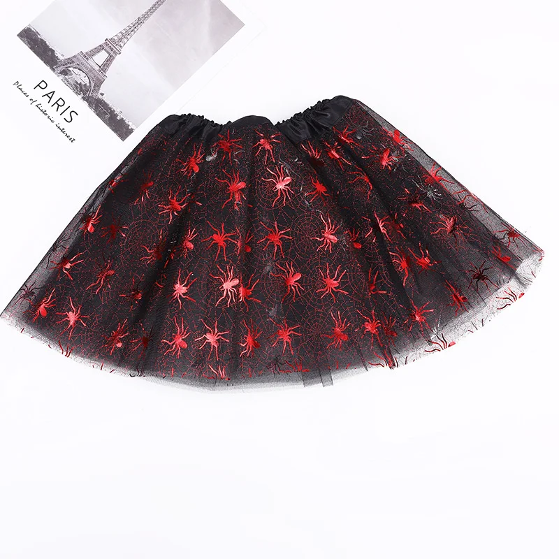 New Children\'s Yarn Skirt Halloween Spider Web Yarn Tutu Skirt Children\'s Skirt Princess Skirt Children\'s Ballet Skirt