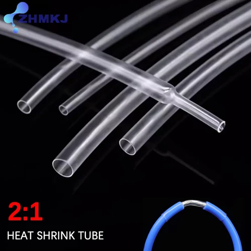Imagen 1 del producto Tubo termorretráctil transparente 2:1, funda de cable ultrafina transparente, diámetro aislado de 1mm-15mm