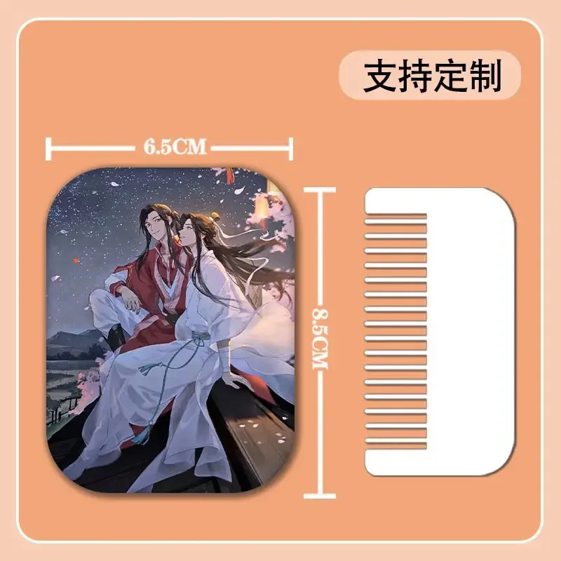 Chinese Anime Heaven Officials Blessing Makeup Xie Lian Hua Cheng Photo Picture Portable Folding Double-sided Mirror with Comb